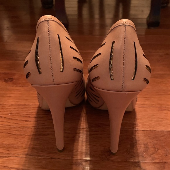 BCBGeneration Nude Metallic Platform Pumps - Picture 8 of 8